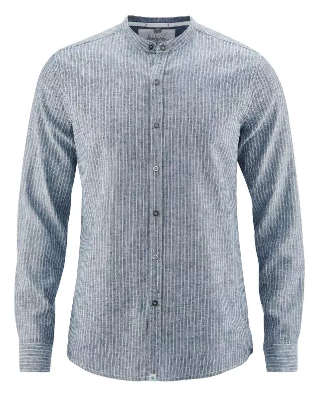 HempAge Hanf Hemd Luca - Farbe indigo aus Hanf und Bio-Baumwolle