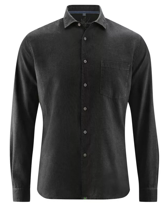 HempAge Hanf Hemd - Farbe black aus Hanf und Bio-Baumwolle
