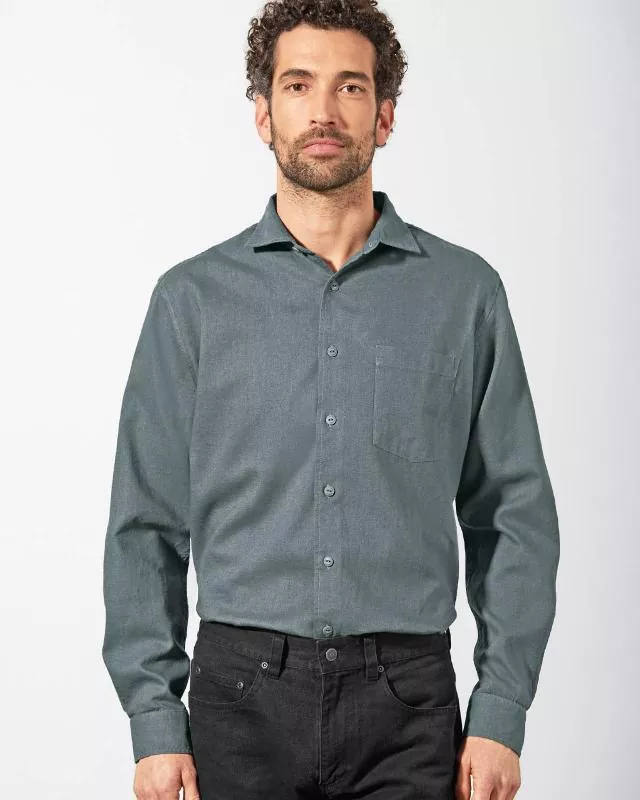 HempAge Hanf Hemd - Farbe titan aus Hanf und Bio-Baumwolle