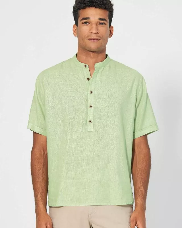 HempAge Hanf Hemd - Farbe matcha aus Hanf und Bio-Baumwolle