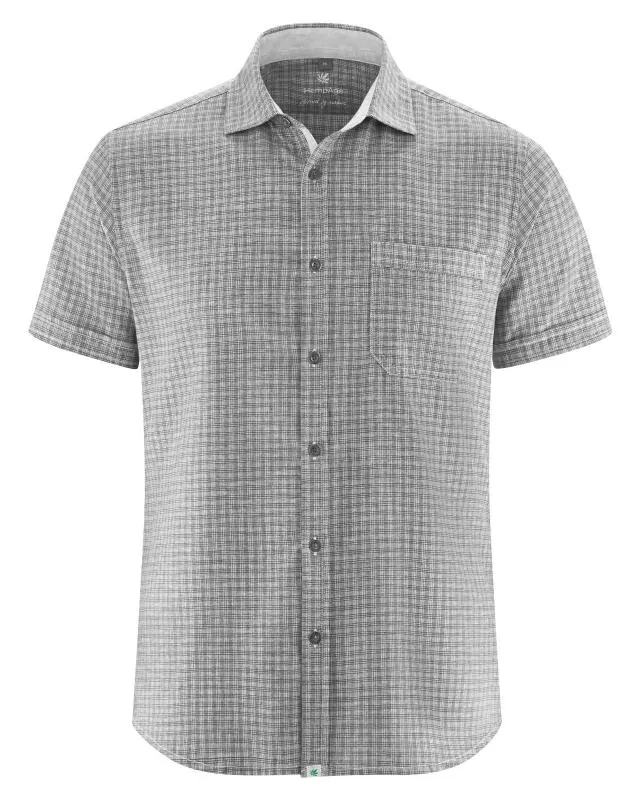HempAge Hanf Hemd - Farbe black / white aus Hanf und Bio-Baumwolle