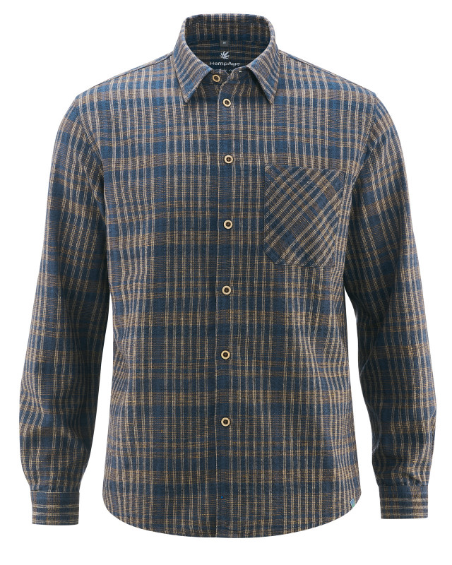 HempAge Hanf Freizeithemd - Farbe navy aus Hanf und Bio-Baumwolle