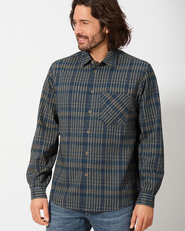 HempAge Hanf Freizeithemd - Farbe navy aus Hanf und Bio-Baumwolle