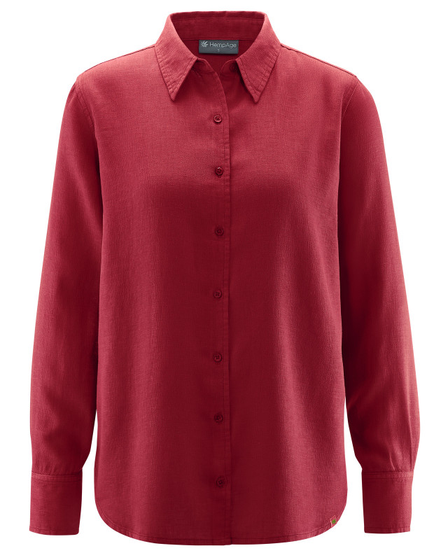 HempAge Hanf Bluse - Farbe ruby aus Hanf und Bio-Baumwolle