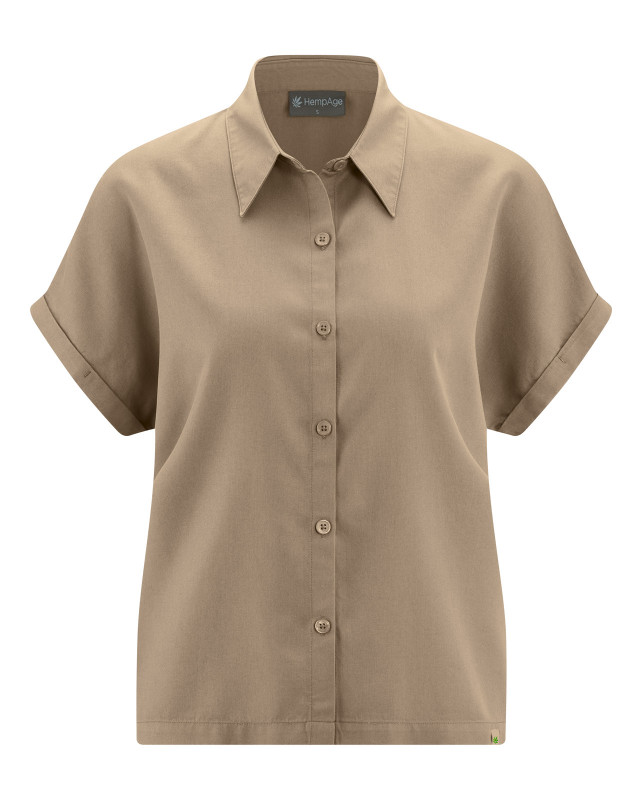 HempAge Hanf Bluse - Farbe shitake aus 100% Lyocell