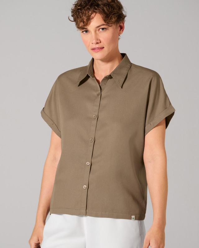 HempAge Hanf Bluse - Farbe shitake aus 100% Lyocell