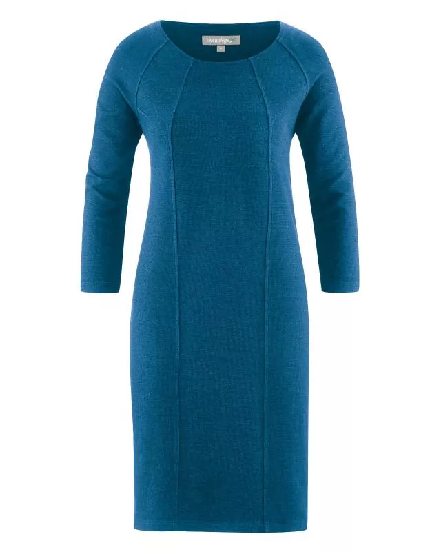HempAge Hanf Kleid Andrea - Farbe sea aus Hanf und Bio-Baumwolle
