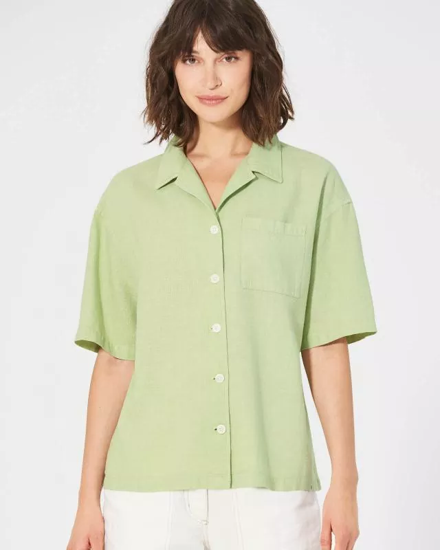 HempAge Hanf Bluse - Farbe matcha aus Hanf und Bio-Baumwolle