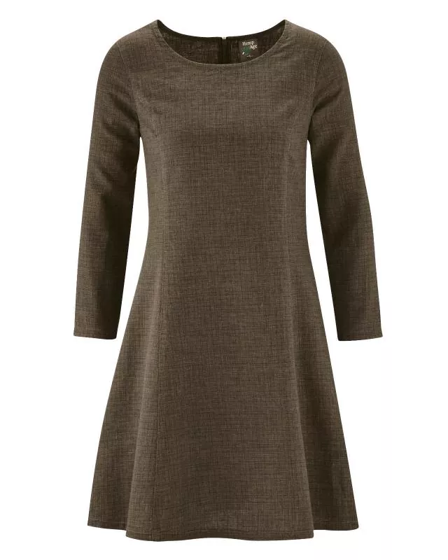 HempAge Hanf Kleid - Farbe tobacco aus Hanf und Bio-Baumwolle