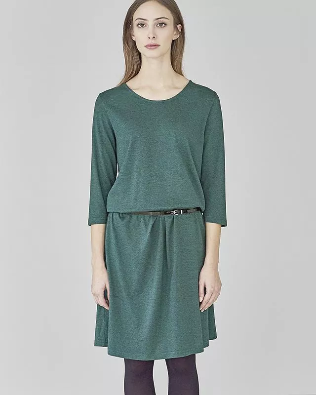 HempAge Hanf 3/4 Arm Kleid - Farbe algae / graphit aus Hanf und Bio-Baumwolle