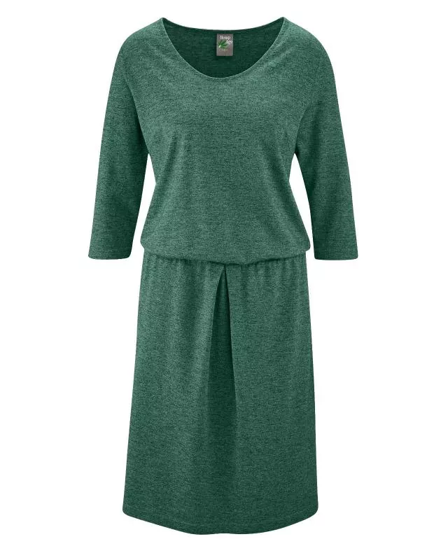 HempAge Hanf 3/4 Arm Kleid - Farbe algae / graphit aus Hanf und Bio-Baumwolle