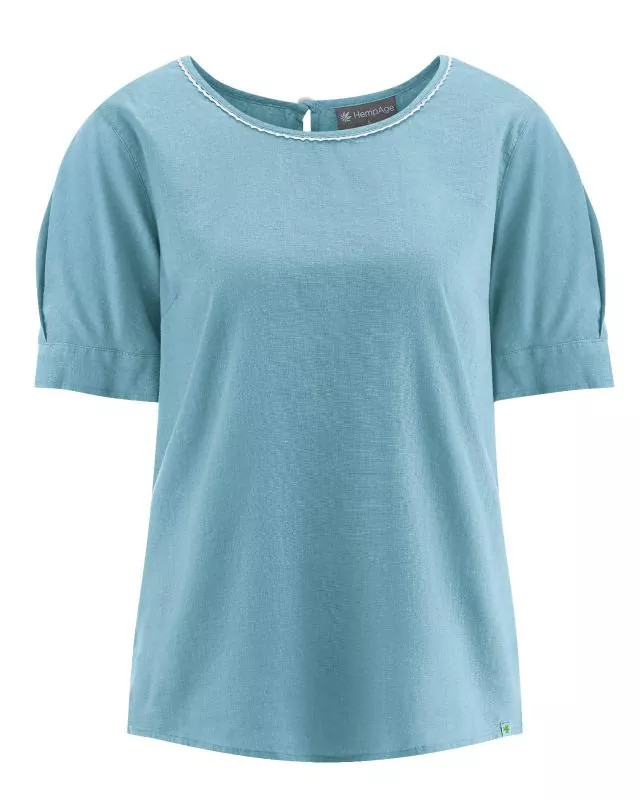 HempAge Hanf Bluse - Farbe wave aus Hanf und Bio-Baumwolle