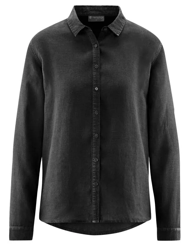 HempAge Hanf Bluse - Farbe black aus 100% Hanf