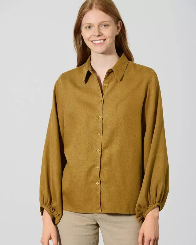 HempAge Hanf Bluse - Farbe peanut aus Hanf und Bio-Baumwolle