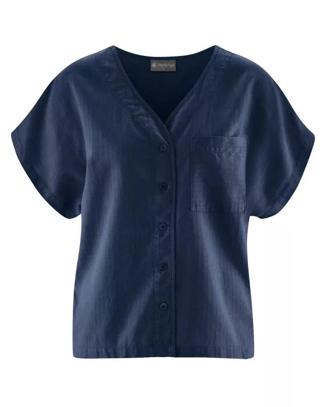 HempAge Hanf Bluse - Farbe navy aus Hanf und Bio-Baumwolle
