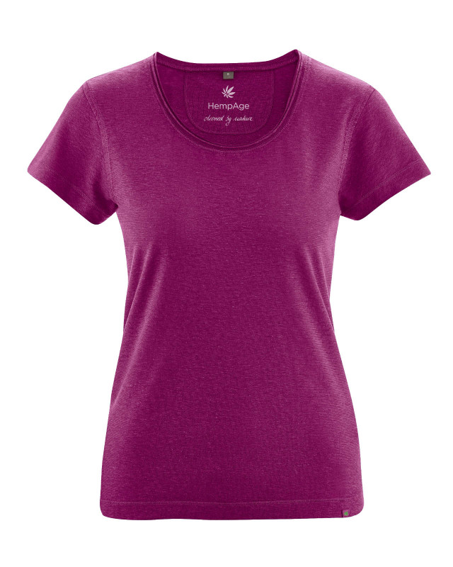 HempAge Hanf T-Shirt Breeze - Farbe berry aus Hanf und Bio-Baumwolle