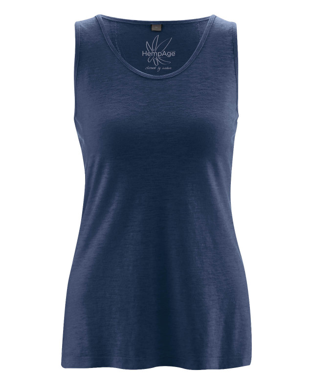 HempAge Hanf Top lang - Farbe navy aus Hanf und Bio-Baumwolle