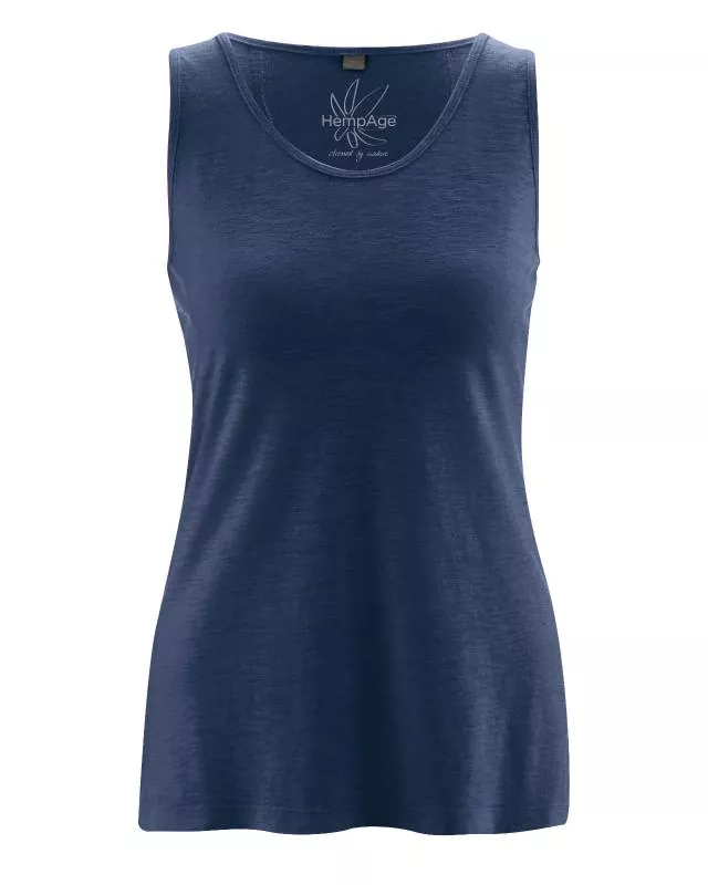 HempAge Hanf Top lang - Farbe navy aus Hanf und Bio-Baumwolle