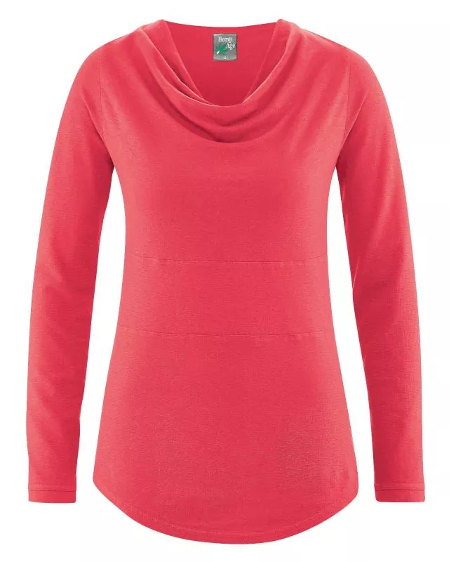 HempAge Hanf Langarm Shirt Rhianna - Farbe tomato aus Hanf und Bio-Baumwolle