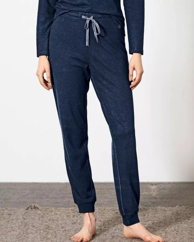 HempAge Unisex Hanf Pyjamahose - Farbe navy aus Hanf und Bio-Baumwolle