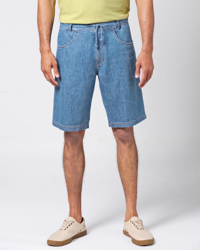 HempAge Hanf Denim Jeans Shorts - Farbe blue aus Hanf und Bio-Baumwolle