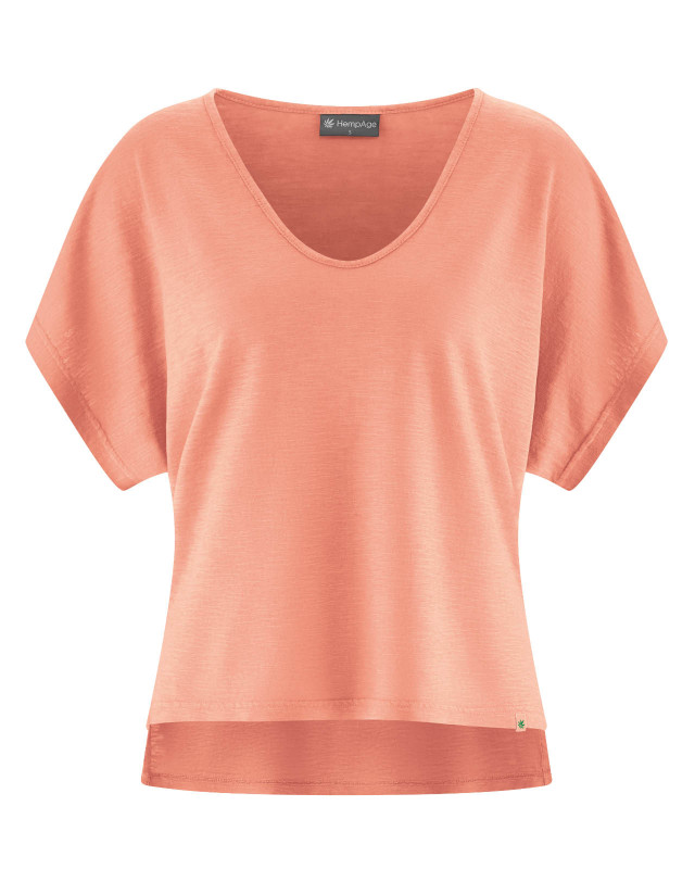 HempAge Hanf T-Shirt - Farbe peach aus Hanf und Bio-Baumwolle