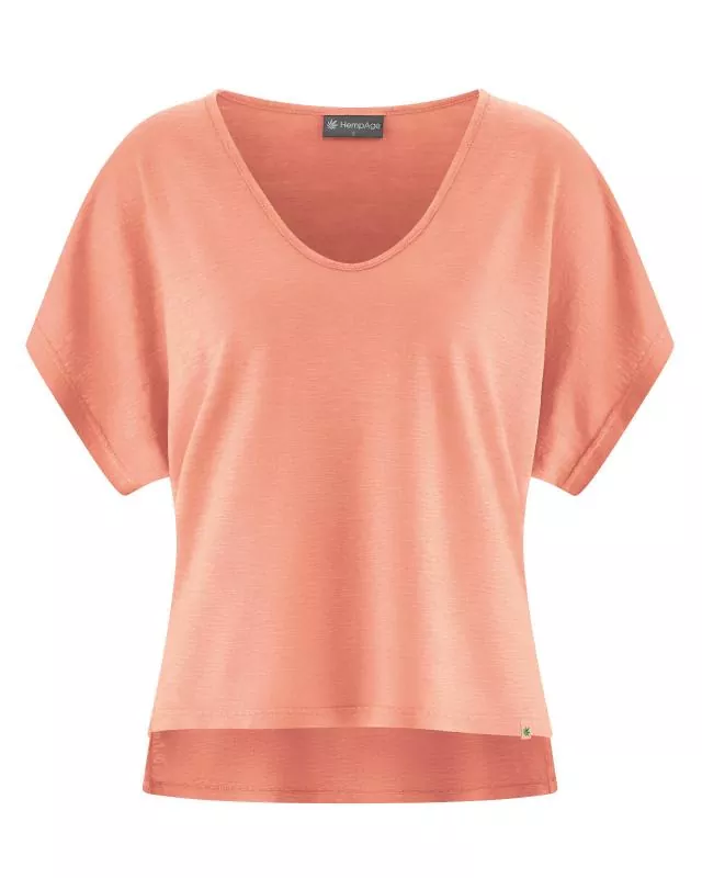 HempAge Hanf T-Shirt - Farbe peach aus Hanf und Bio-Baumwolle