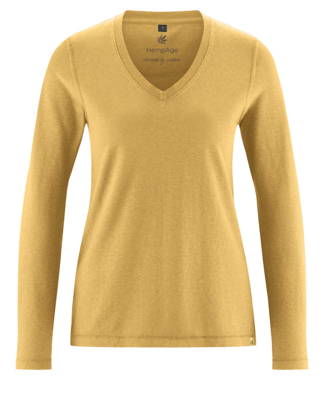 HempAge Hanf Langarm Shirt - Farbe dijon aus Hanf und Bio-Baumwolle