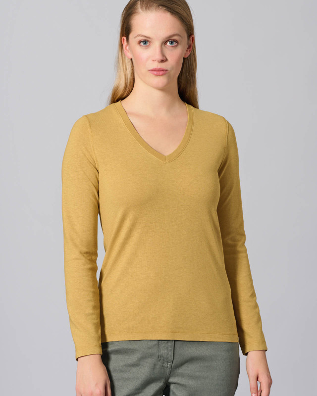 HempAge Hanf Langarm Shirt - Farbe dijon aus Hanf und Bio-Baumwolle