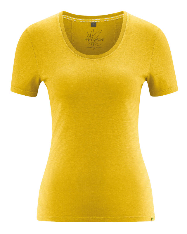 HempAge Hanf T-Shirt - Farbe curry aus Hanf und Bio-Baumwolle