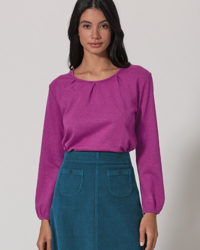 HempAge Hanf Langarmshirt - Farbe violet aus Hanf und Bio-Baumwolle