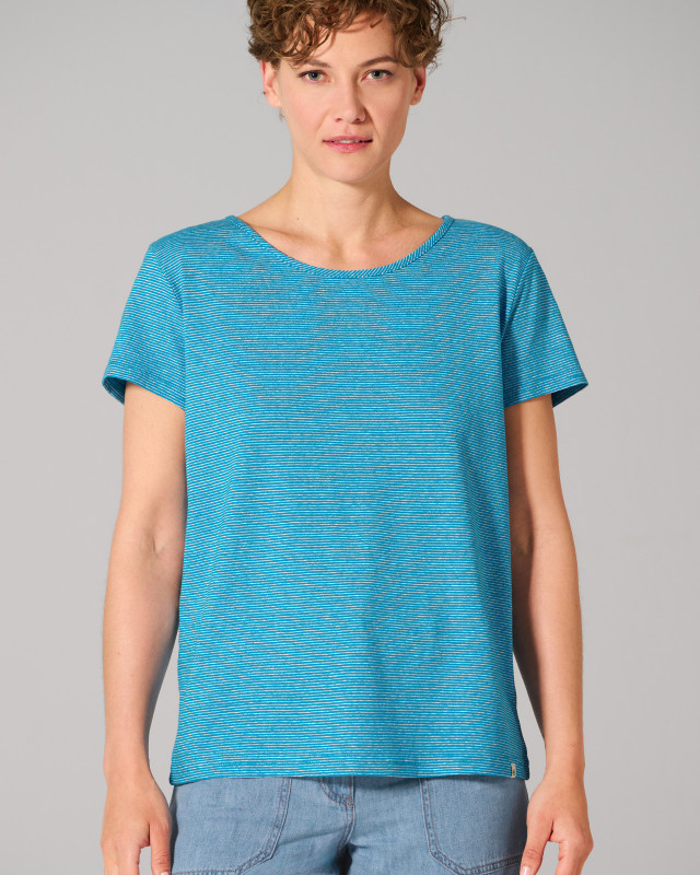 HempAge Hanf T-Shirt - Farbe azure/natur aus Hanf und Bio-Baumwolle