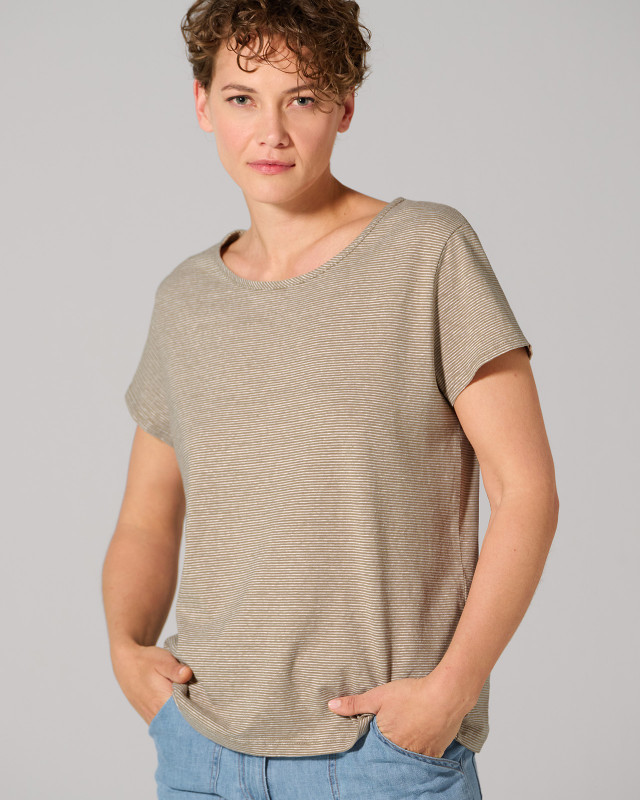 HempAge Hanf T-Shirt - Farbe shitake/natur aus Hanf und Bio-Baumwolle