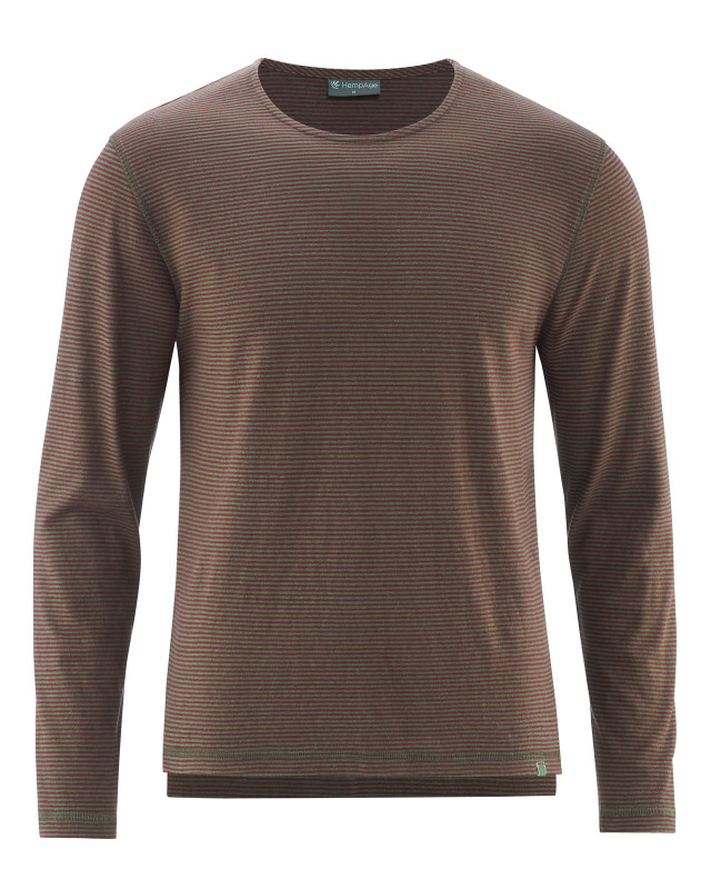 HempAge Hanf Langarmshirt - Farbe moss/wine aus Hanf und Bio-Baumwolle