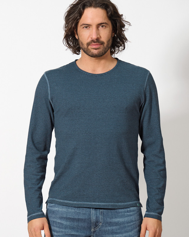 HempAge Hanf Langarmshirt - Farbe black/dove aus Hanf und Bio-Baumwolle