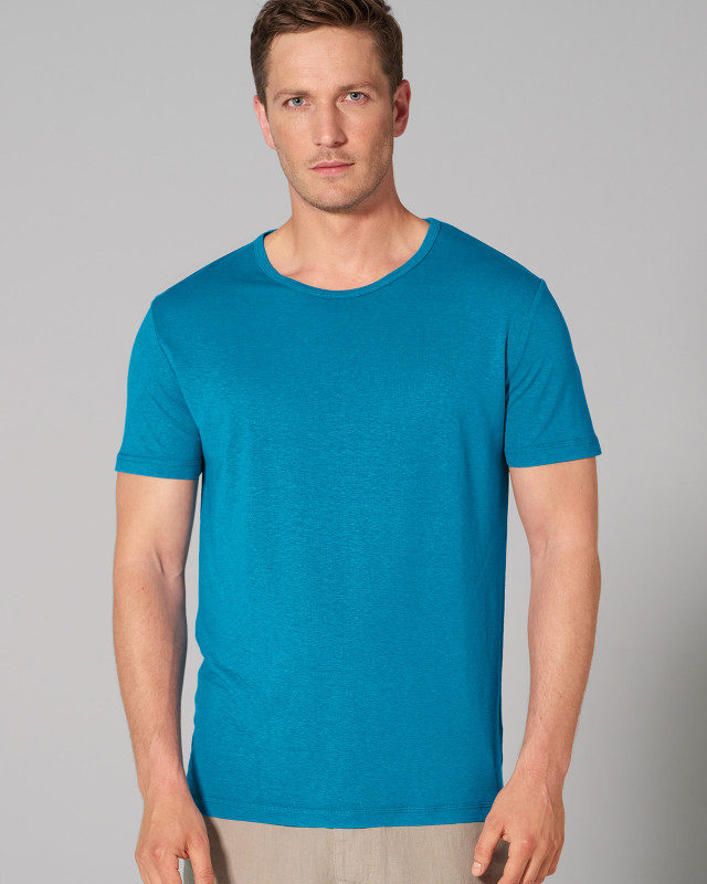 HempAge Hanf T-Shirt - Farbe azure aus Hanf und Lyocell