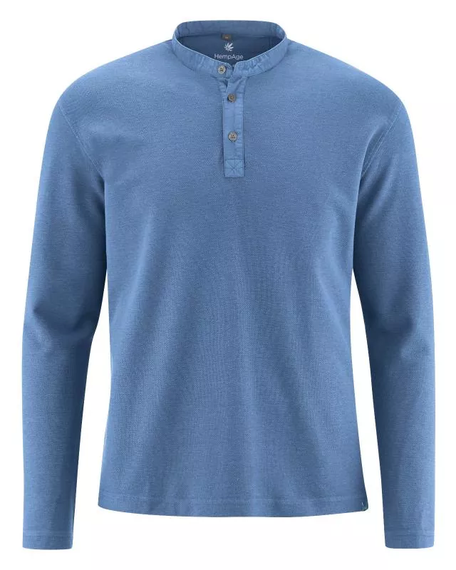 HempAge Hanf Langarm Shirt - Farbe blueberry aus Hanf und Bio-Baumwolle