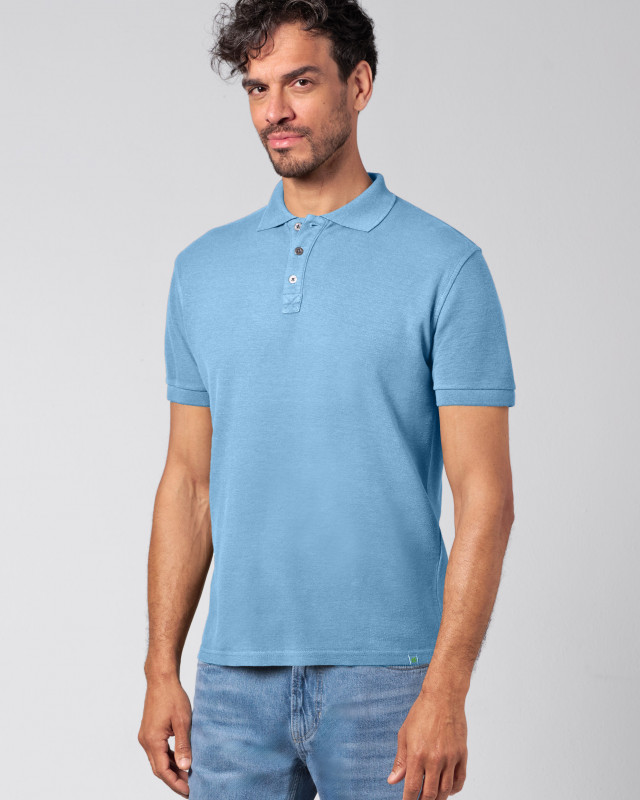 HempAge Hanf Poloshirt - Farbe glacier aus Hanf und Bio-Baumwolle