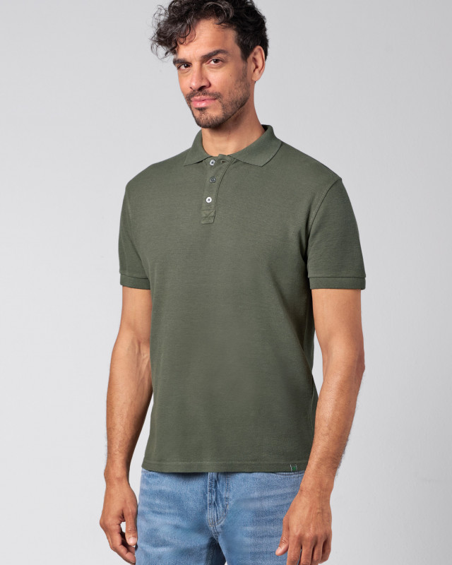 HempAge Hanf Poloshirt - Farbe moss aus Hanf und Bio-Baumwolle