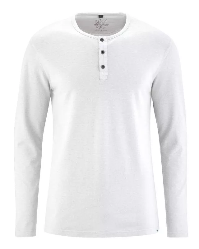 HempAge Hanf Langarm Shirt - Farbe white aus Hanf und Bio-Baumwolle