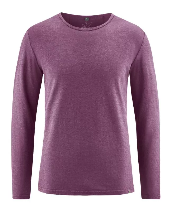 HempAge Hanf Langarmshirt - Farbe purple aus Hanf und Bio-Baumwolle