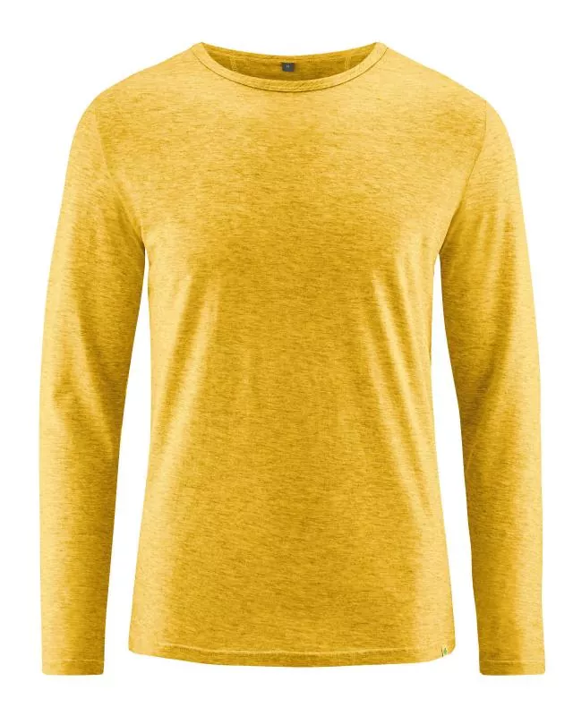 HempAge Hanf Langarmshirt - Farbe curry aus Bio-Baumwolle und Hanf