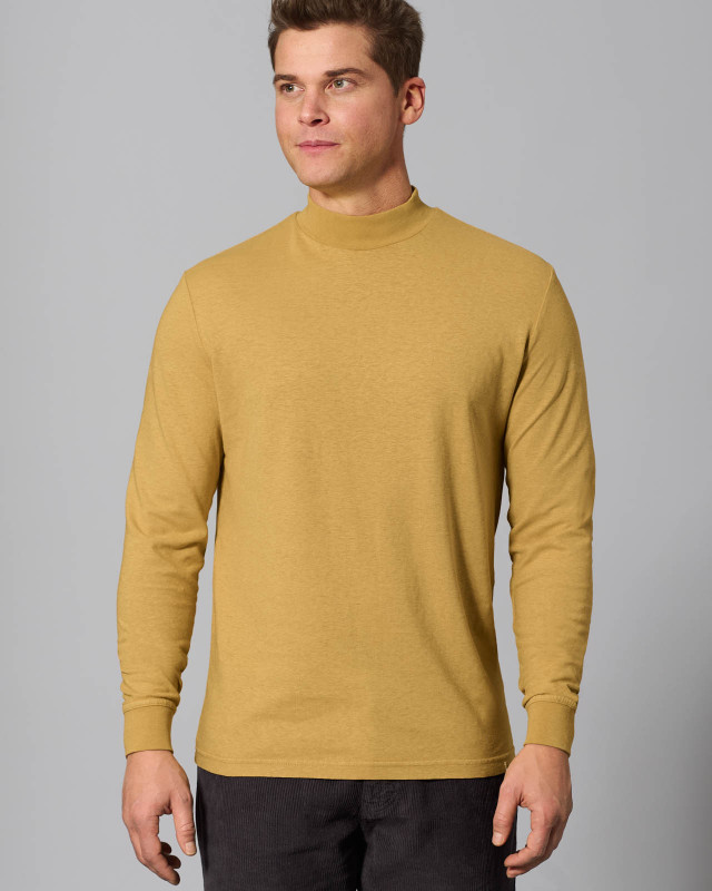 HempAge Hanf Langarmshirt - Farbe dijon aus Hanf und Bio-Baumwolle