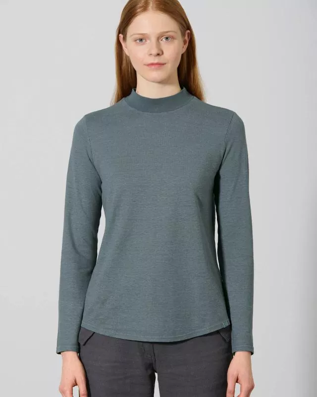 HempAge Hanf Langarmshirt - Farbe titan aus Hanf und Bio-Baumwolle