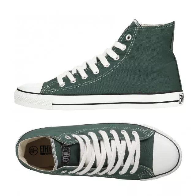 Ethletic Sneaker vegan HiCut Classic - Farbe reseda green / white aus Bio-Baumwolle