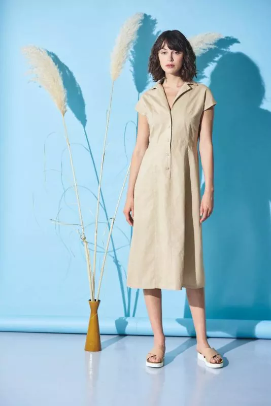 HempAge Hanf Kleid - Farbe gobi aus Hanf und Bio-Baumwolle