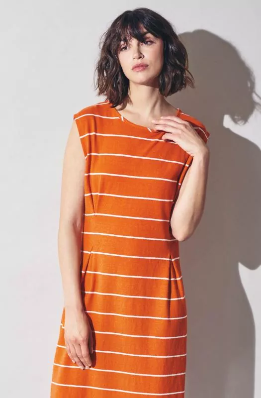 HempAge Hanf Kleid - Farbe nectarine aus Hanf und Bio-Baumwolle