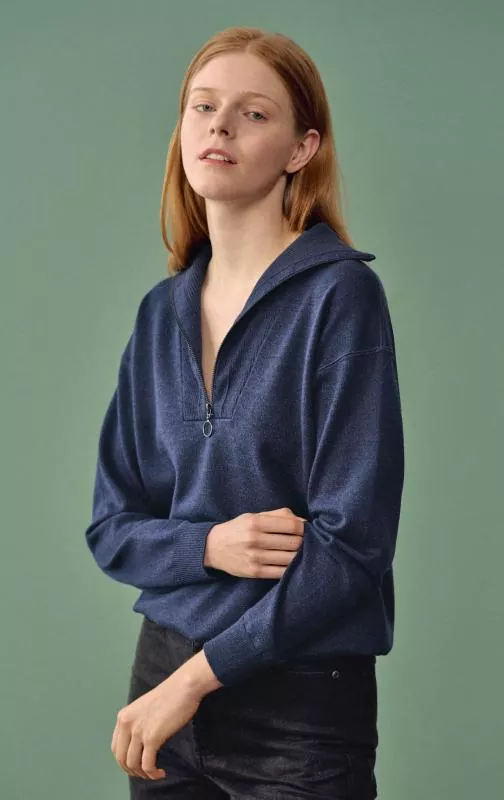 HempAge Troyer - Farbe navy aus Wolle und Bio-Baumwolle