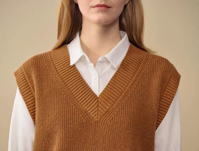 HempAge Hanf Pullunder - Farbe almond aus Hanf und Bio-Baumwolle