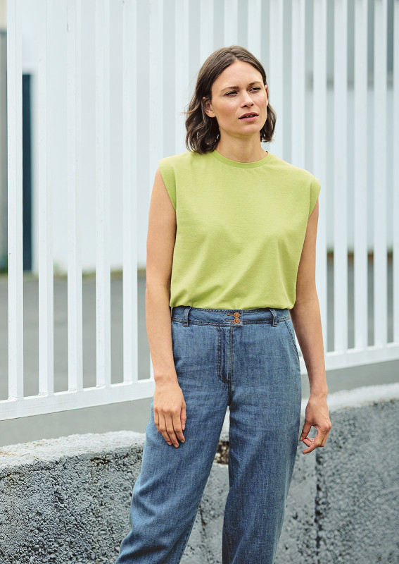 HempAge Hanf Top - Farbe lind aus Hanf und Bio-Baumwolle